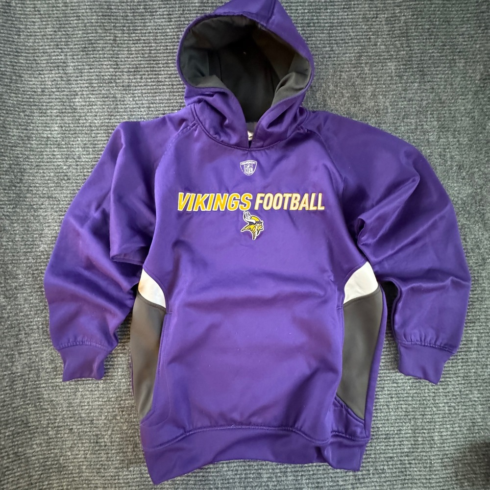 NFL Equipment On Field Minnesota Vikings Football Hoodie Youth XL Purple Fleece
